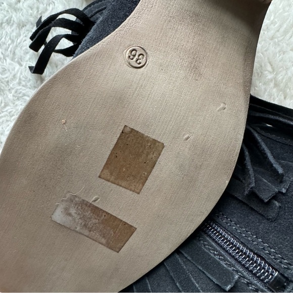 Primadonna Collection Black Suede Fringe Ankle Booties - Picture 7 of 11